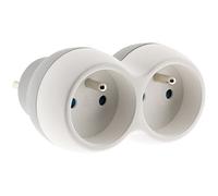 Zenitech - Presa Incassata Boléa 2x16A - Design Bicromatico Grigio e Bianco - Sicurezza e Durabilità per Apparecchi Energivori - Installazione Facile - Bianco - 20cm