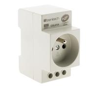 Zenitech - Presa Modulare 2P+T NF - Fissaggio Diretto su Quadro Elettrico - Ottimizzazione Spazio con 2 Moduli - Compatibile Circuiti 230V/50Hz - Connessione per Messa a Terra - Bianco