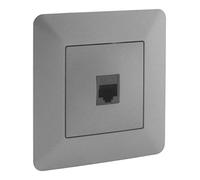 Zenitech - Presa Rete RJ45 CAT6 - Design Moderno e Compatto - Compatibile con Scatole da Incasso - Finitura Opaca - Dimensioni 86x86mm - Titanio