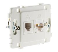 Zenitech - Presa RJ11 + RJ45 Nu - Modello Clarys - Apparecchiatura Incassata Ergonomica - Installazione Facile Senza Viti Apparenti - Normative NF - Bianco