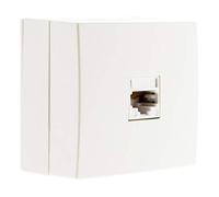 Zenitech - Presa Telefono RJ45 - Apparecchiatura Elettrica Senza Viti Apparenti - Compatibile con Modanature Standard - Installazione Facile con Fori Ovali - Certificato CE - Bianco