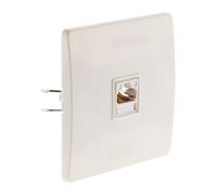 Zenitech - Presa Telefono RJ45 Con Fissaggio a Vite e Ganci - Compatibile Con Scatole da Incasso Standard - Installazione Prima della Verniciatura - Facile Clipaggio - Certificata CE - Bianco