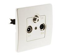 Zenitech - Presa TV Ø9,52mm + SAT + FM Bianco - Venus