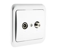 Zenitech Presa TV radio da incasso IP20, cromata