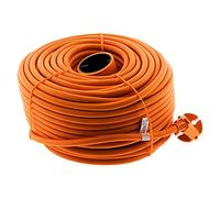 Zenitech - Prolunga Schuko 16A HO5VV-F 2x1,5mm² 50m - Cavo Resistente per Tosaerba e Barbecue - Alimentazione Affidabile all'Esterno - Arancione - 50m