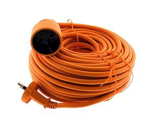 Zenitech - Prolunga 16 A HO5VV-F 2x1,5 mm² 3680 W / 230 V - Ideale per Tosaerba e Barbecue - Resistente alle Intemperie - Conforme alle Norme NF e CE - Colore Arancione - Lunghezza 25m