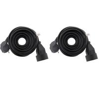Zenitech - Prolunga 16 A HO5VV-F, 3 G1,5 mm², colore: Nero (Confezione da 2)