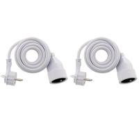 Zenitech - Prolunga 16A 2P+T HO5VV-F 3G1,5, 3 m, colore: Bianco (Confezione da 2)