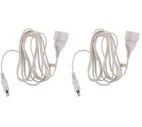 Zenitech - Prolunga 6A H03VVH2-F 2x 0,75mm² - Cavo Elettrico con Presa Senza Terra - Sicurezza Bambini - Conforme alle Norme CE e NF - Bianco - 2m (Confezione da 2)