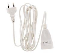 Zenitech - Prolunga 6A HO3VVH2-F 2x 0,75mm² - Cavo Elettrico Bianco 3m con Sicurezza per Bambini - Conforme alle Norme CE e NF - Ideale per Dispositivi Domestici - Bianco - 3m