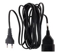 Zenitech - Prolunga Elettrica 6A HO3VVH2-F 2x0.75 mm² - Prolunga con Presa Senza Terra e Sicurezza Bambini - Normative NF - Ideale per Interno - Nero - 2m