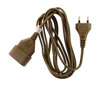 Zenitech - Prolunga Elettrica 6A HO3VVH2-F 2x0.75mm² - Rallonge Con Presa Senza Terra E Sicurezza Bambini - Conforme Alle Normative NF - Dorato - 2m