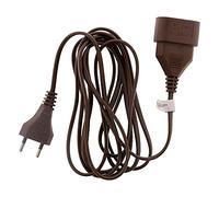 Zenitech - Prolunga Elettrica 6A HO3VVH2F 2x0.75 mm² - Cavo 3m - Spina senza Terra - Sicurezza Bambini - Marrone - Conforme Normative Francesi NF - Ideale per Uso Interno