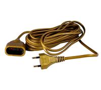 Zenitech - Prolunga Elettrica 6A HO3VVH2F 2x0.75 mm² - Presa Senza Terra con Sicurezza Bambini - Cavo Norme NF - Ideale per Uso Interno - Oro - 5m