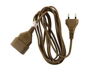 Zenitech - Prolunga Elettrica HO3VVH2F 2x0.75 mm² - Presa 6A senza Terra - Oro - 3m - Sicurezza Bambini Integrata - Conforme Norme NF - Ideale per Interni - Cavo di Qualità per Uso Domestico