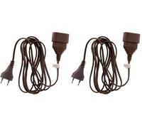 Zenitech - Prolunga Elettrica HO3VVH2F 2x0.75 mm² - Spina 6A Senza Terra - Marrone - Sicurezza Bambini, Norme NF - Uso Interno, Apparecchi Domestici - 5m, 1380W (Confezione da 2)