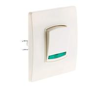Zenitech - Pulsante Indicatore Borne-Auto Viti + Ganci - Pronto da Installare - Compatibile Con Scatole da Incasso Standard - Fissaggio Viti e Ganci - Bianco