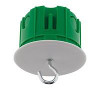 Zenitech - Scatola da Incasso per Lampadari a Soffitto - Modello con Gancio - Materiale Resistente al Fuoco 850° - Carico Max 25kg, Sicurezza/Stabilità - Ø67mm x Prof. 50mm - Foro Ø67mm - Verde