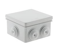 Zenitech - Scatola di Derivazione Quadrata Impermeabile IP55-80x80x46 mm - Ingressi di Cavi Senza Taglio - Coperchio con Filo di Sostegno - Ideale per Esterni - Bianco