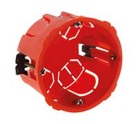 Zenitech - Scatola Placo Ø67mm P40mm - per Apparecchiature Elettriche a Vite e Ganci - da Incassare in Muri in Cartongesso - Alta Resistenza al Fuoco 850° - Rossa