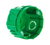 Zenitech - Set di 10 Scatole da Muratura Ø60 mm P.40 mm - Verde - Per Apparecchi a Vite e Graffe - Alta Resistenza al Fuoco Fino a 850° - Da Incassare in Muri di Blocchi o Mattoni - Ø Foratura 67 mm