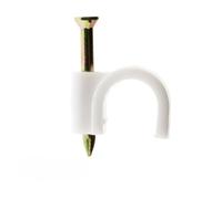 Zenitech - Set Di 100 Ganci Di Fissaggio Ø7mm - Per Cavi, Guaine E Fili Piatta - Chiodo Speciale Per Calcestruzzo Per Fissaggio Rapido - Plastica Di Alta Qualità - Bianco