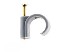 Zenitech - Set di 15 Fissaggi in Plastica per Cavo Elettrico Ø16mm a Ø20mm - con Chiodo Speciale per Calcestruzzo - Certificato CE - Ideale per Fissare Cavi - Grigio - Ø16
