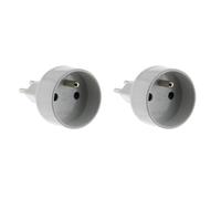 Zenitech Set di 2 adattatori da viaggio Francia/Svizzera, colore: Bianco