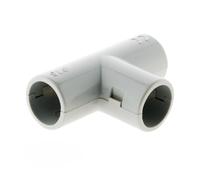 Zenitech - Set di 2 Tè di Derivazione per Tubo IRL Ø16mm - PVC Rigido - Compatibile con Diametri Ø16mm, Ø20mm e Ø25mm - Plastica di Alta Qualità - Grigio