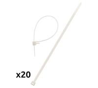 Zenitech - Set di 20 Fascette per Cavi 4,8x180mm - Plastica Durevole - Compatibilità Cavi/Guaine/Tubi IRL, Installazione Rapida, Applicazioni Elettriche Versatili - Trasparente