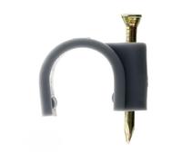 Zenitech - Set di 20 Ganci di Fissaggio Ø12mm - Chiodi Speciali per Calcestruzzo - Compatibili con Cavi TV e Guarnizioni Elettriche - Normativa CE per Sicurezza - Grigio
