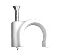 Zenitech - Set Di 20 Ganci Di Fissaggio Ø4mm - Chiodi Speciali Per Calcestruzzo - Adatto Per Cavi TV E Tube Elettrici - Conforme Alle Normative CE - Bianco - Ø4mm