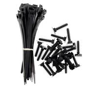 Zenitech - Set di 25 Fascette Stringitubo con Fondi - Nera - 9 x 180mm - Fissaggio Affidabile per Organizzazione di Cavi - Installazione Facile e Duratura - Nera - 180mm