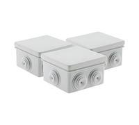 Zenitech - Set di 3 scatole di derivazione impermeabili, Quadrate, Bianco, Dimensioni di 80 x 80 x 46 mm, IP55