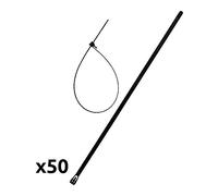 Zenitech - Set di 50 collane riutilizzabili, 7,6 x 370 mm, colore: nero