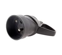 Zenitech - Spina femmina con anello - 1 presa 16A 2P+T - Nero
