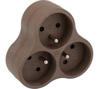 Zenitech - Triplite riciclata bioplastica, 3 x 16 A, colore: tortora