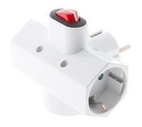 Zenitech - Triplite Schuko 16A Con Interruttore - Multipresa 3 Prese Compatibile con Apparecchi Elettrici - Potenza Max 2300W - Ideale per Spazi Ristretti - Bianco