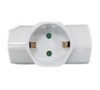 Zenitech - Triplite Schuko 16A - Prese Schuko Conforme Alle Norme Europee - Plastica Durevole E Resistente All'Usura - Ideale Per Dispositivi ad Alta Consumo - Bianco