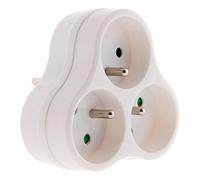 Zenitech - Triplite Triangolare 3x16A - Multipresa 2P+T Sicurezza Bambini - Polipropilene, Design Durevole - Ideale per Collegamenti Elettrici Domestici - Certificata NF - Bianco
