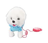 ZenithAur Adorabile cane di peluche elettronico con guinzaglio telecomandato per bambini e neonati, un giocattolo interattivo per cuccioli che incoraggia il divertimento giocoso e (Blu)