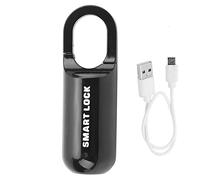 ZenithAur Keyless Thumbprint Blocco, blocco di impronta digitale ricaricabile per il furto ricaricabile di impronta digitale per spogliatoio per lo zaino per la valigia (Nero)
