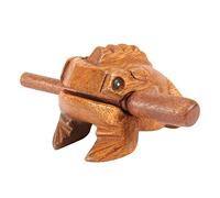 ZenithAur Rana artigianale tradizionale tailandese in legno Rana portafortuna Gracida Feng Shui La mia rana Strumento musicale T Block Decor (N. 2 8,8 cm)