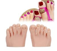 Zenithaur Silicone Unil Practice Foot - 1 paio Modello di mezzo piede falso morbido per l'allenamento delle nail art e la visualizzazione della pratica della pedicure (Colore della pelle media)