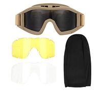 ZenithAur Ski occhiali antipolvere, occhiali anti -nebbia per la protezione agli occhi, occhiali protettivi in policarbonato per sport all'aperto e sci (Cachi)