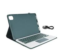 ZenithAur Tastiera staccabile Pad 5/5 Pro, custodia in pelle sottile con tastiera staccabile magnetica, coperchio protettivo leggero con funzionalità touchpad (Verde scuro)