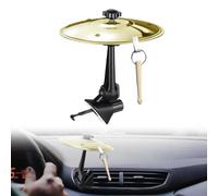 ZenithAura Auto Schlagzeug Becken Mini Auto Schlagzeug per Ventilazione con Drum Sticks Drum Crash Cymbal Accessori per Auto Cruscotto Interno Decorazione