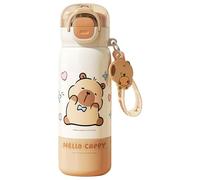 ZenithAura Bicchiere Termico da Viaggio con Cute di Capibara Carino e Cannuccia, Tema Animale