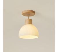 ZenithBeam Mini Lampadario Camera Da Letto, Plafoniera Da Soffitto Moderno in Legno E Vetro, Semplice Per Soggiorno, Passway, E27