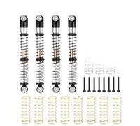 ZenithRide 4pcs Alluminio da 53 mm Assorbitore di ammortizzatori smorzatori compatibili con auto RC in 1/24 come SCX24 Deadbolt C10(Black Silver)
